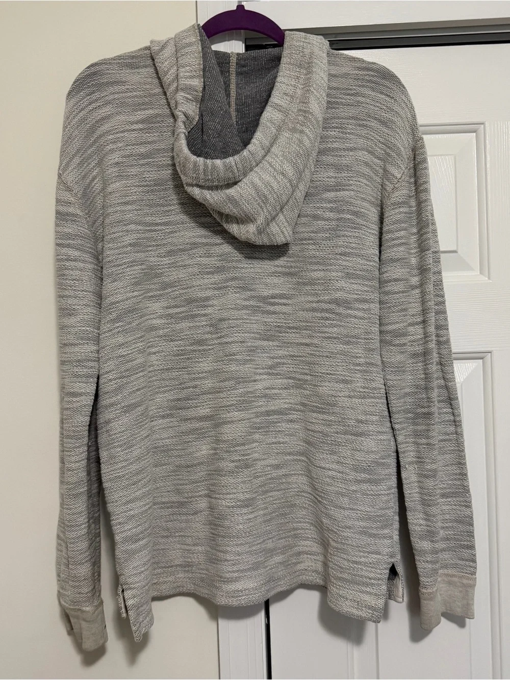 American Eagle Hooded Gray Cream Lightweight Rugby Size Medium